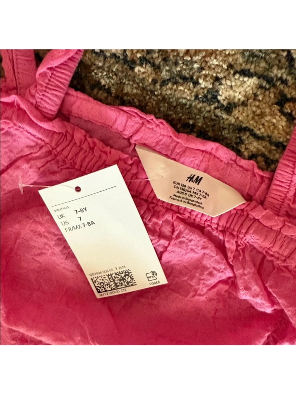 H&M girls two piece crinkle effect cotton set top + shorts